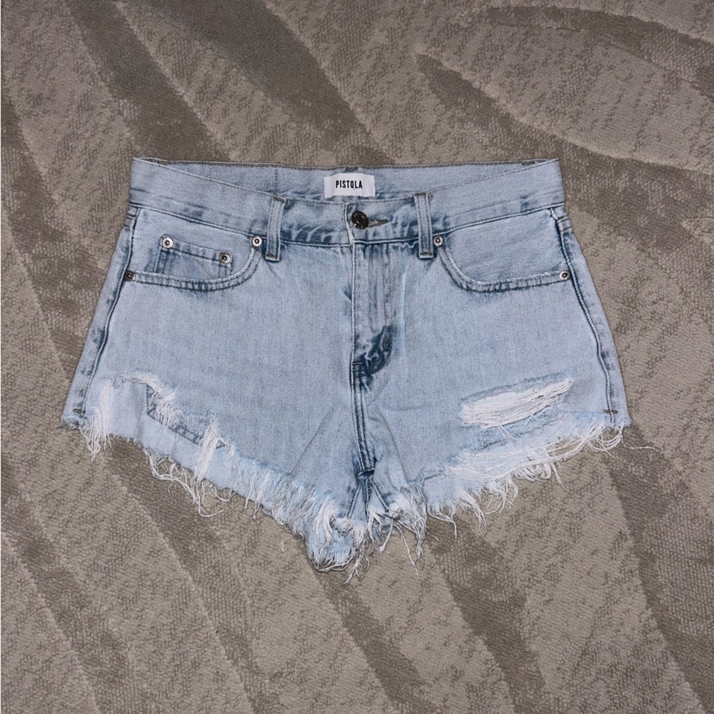 Pistola Light Wash Denim Cutoff Shorts